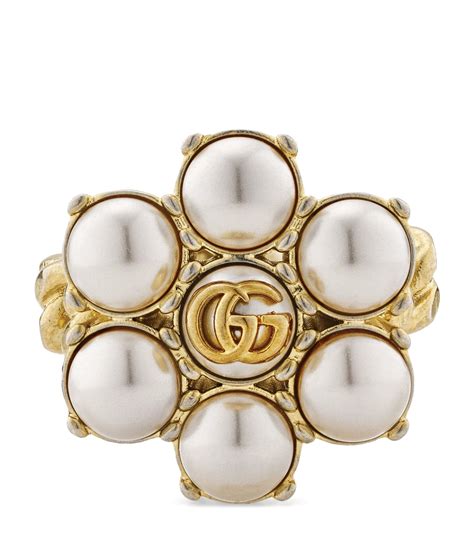 gucci double g brooch with pearls|gucci rings for women.